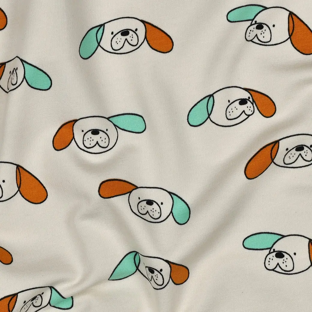 French Terry Dogs J. Bourbon oker/mint