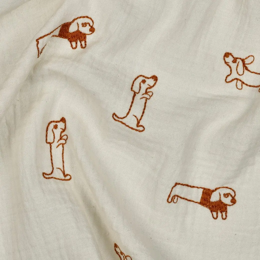 Double Gauze Embroidery Teckel