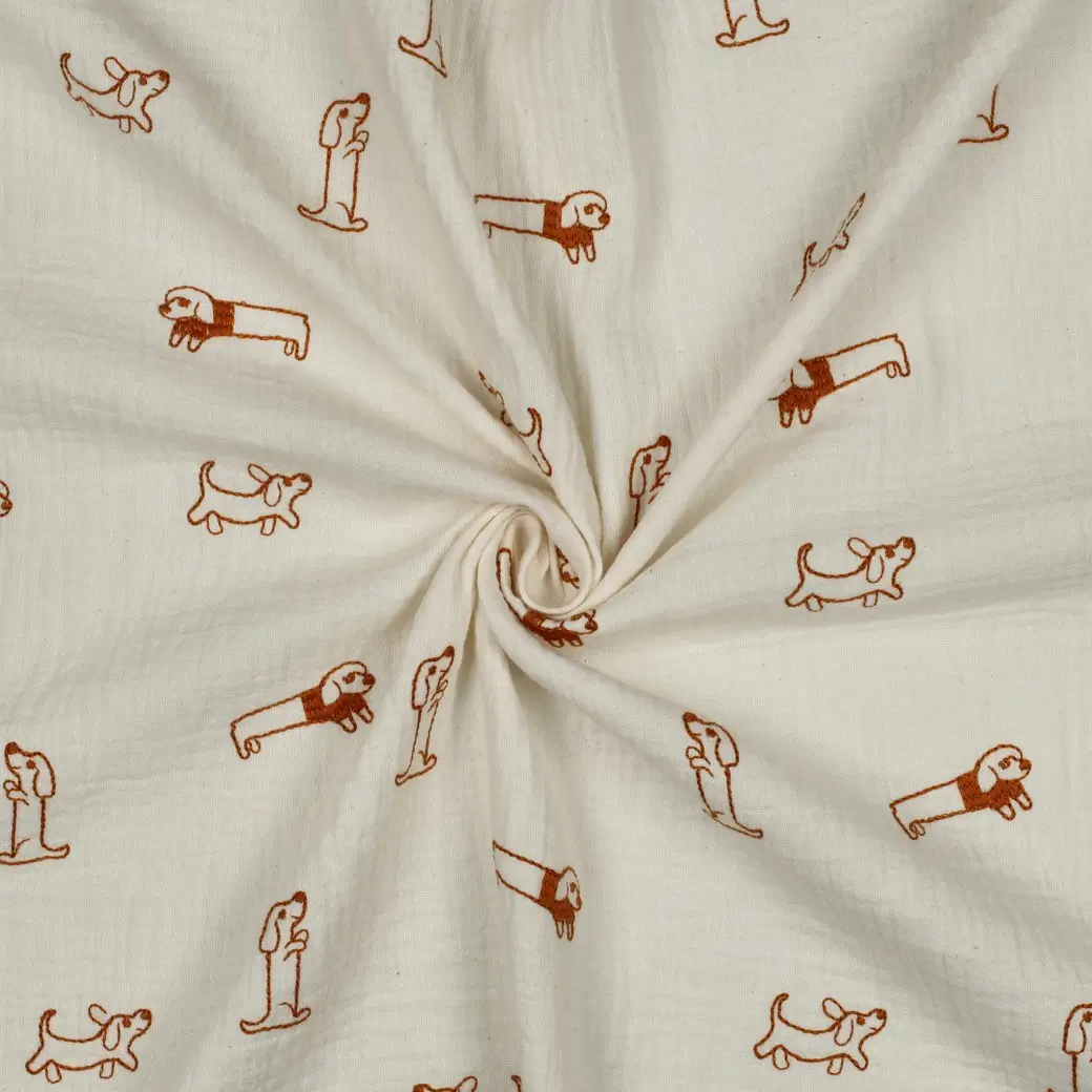 Double Gauze Embroidery Teckel