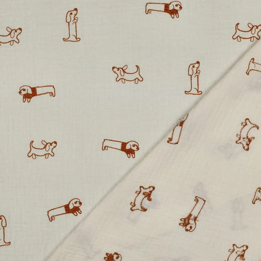 Double Gauze Embroidery Teckel
