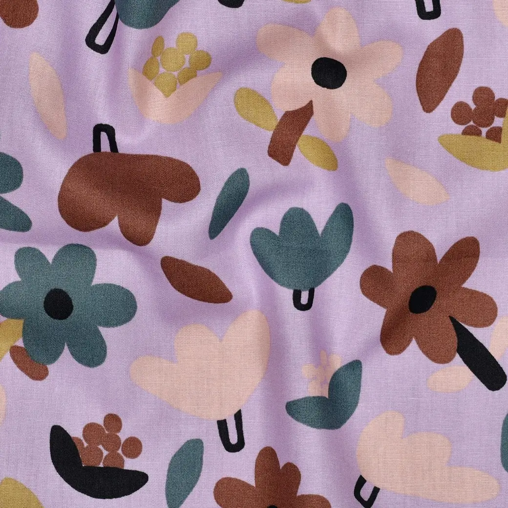 Poplin Gots Flowers Lavender Jennifer Bourbon