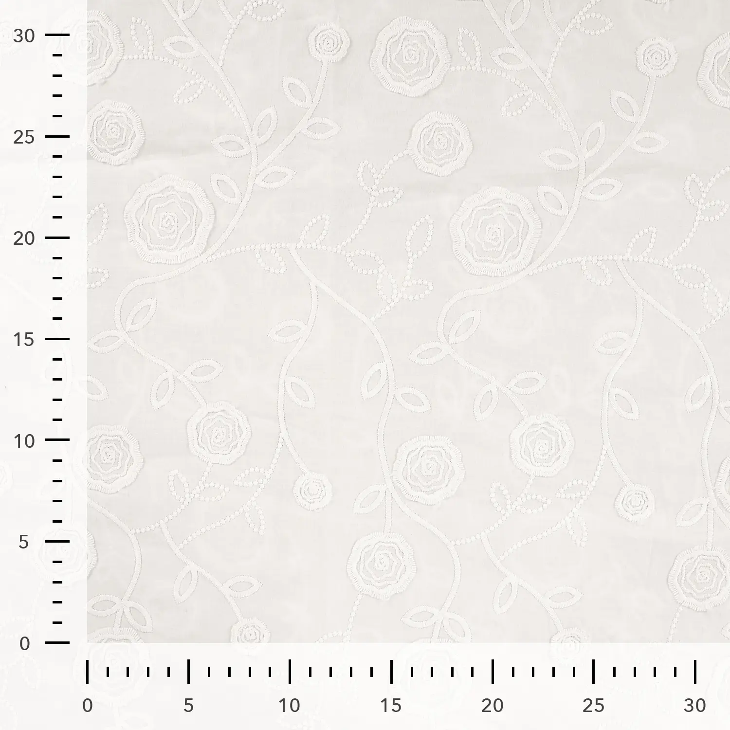 Cotton Embroidery Flowers White