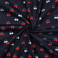 Corduroy Babyrib Folie Kersen - Navy