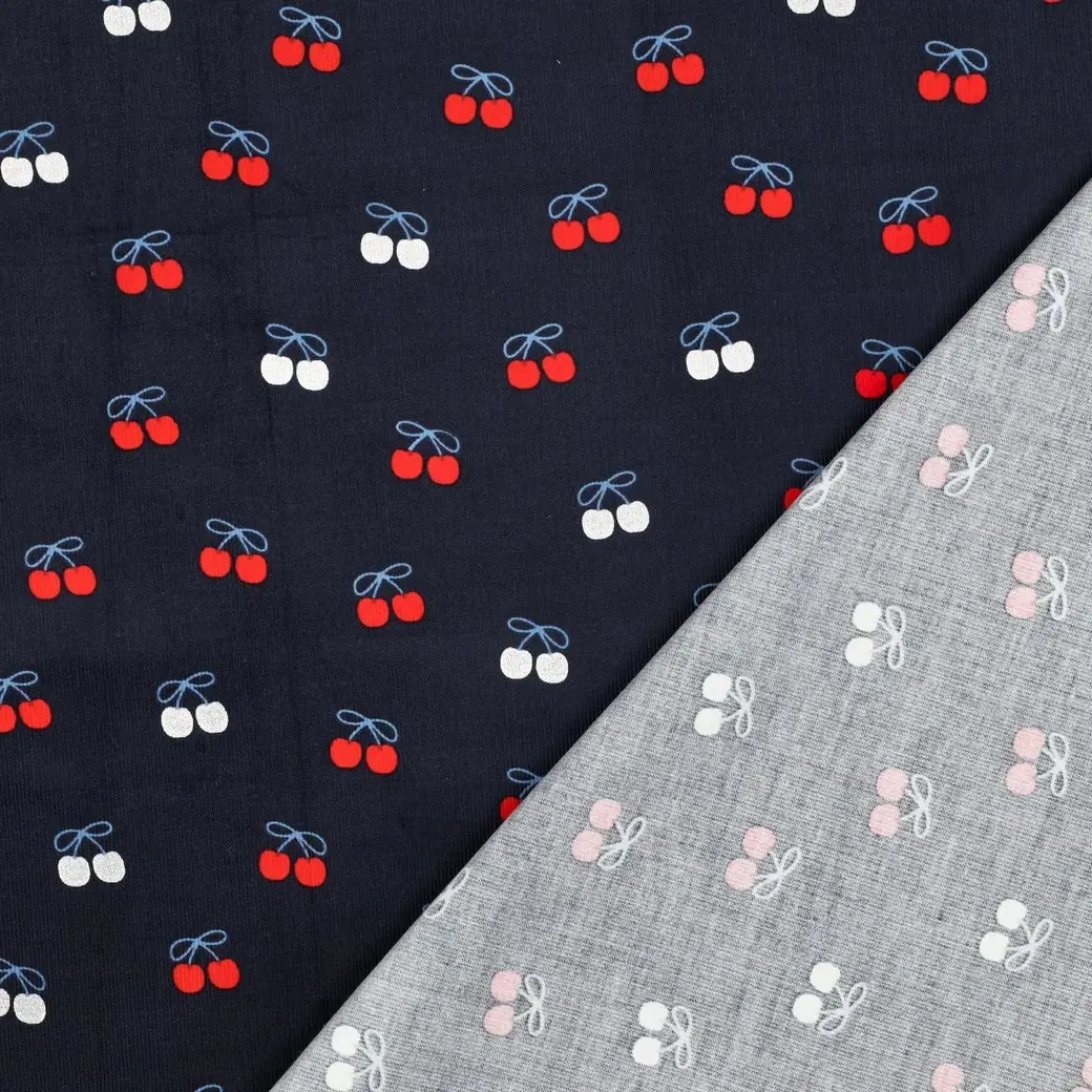 Corduroy Babyrib Folie Kersen - Navy