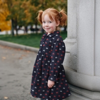 Corduroy Babyrib Folie Kersen - Navy